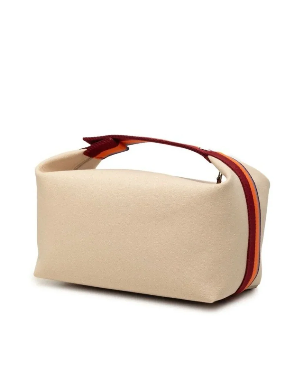 Hermes Brid-a-brac GM Handbag Pouch Beige Silver Canvas